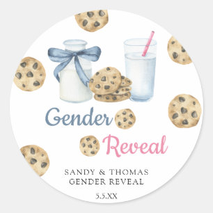 Waterverf Melk & Koekjes Geslacht Reveal Ronde Sticker