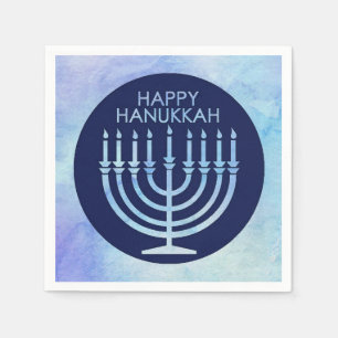 Waterverf menorah Hanukkah   Servet