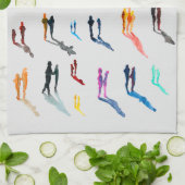 Waterverf mensen vinden kunst theedoek (Gevouwen)