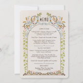 Waterverf Menu Kaart Victoriaans Royal Elegance (Voorkant)