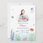 Waterverf Meramaid Sealife Verjaardag Kaart (Voorkant)