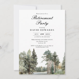 Waterverf Meren Bos Pensioenfeestje Kaart