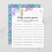 Waterverf Mermaid Baby shower Game Name (Voorkant / Achterkant)