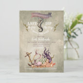 Waterverf Mermaid Bachelorette Kaart (Staand voorkant)