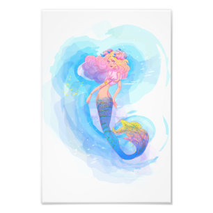 Waterverf Mermaid Poster