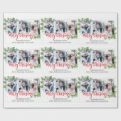 Waterverf Merry Christmas Pine 3 FOTO'S Collage Cadeaupapier (Vlak)