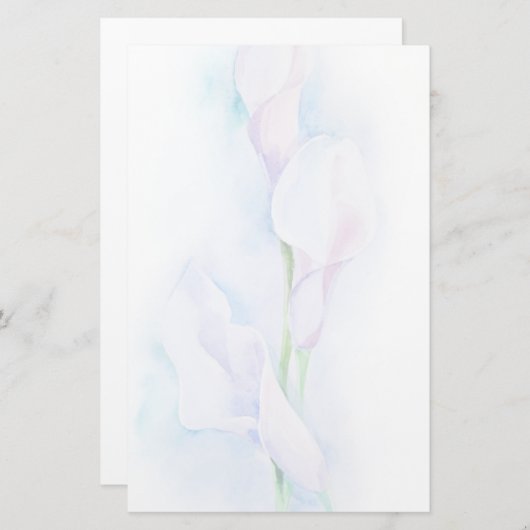 waterverf met 3 callas briefpapier (Voorkant / Achterkant)