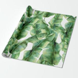 Waterverf met bananenpalmbladeren. Handje p Cadeaupapier