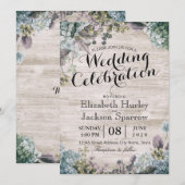 Waterverf met bijtende bruiloft botanische flora e kaart (Voorkant / Achterkant)