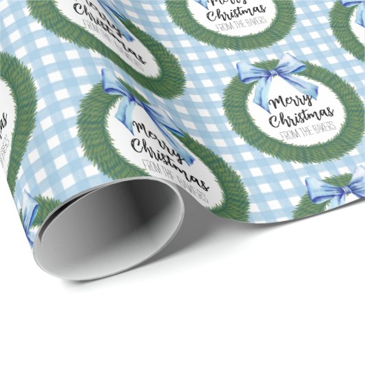 Waterverf met blauw kerstfeest cadeaupapier (Rol Hoek)