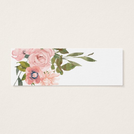 Waterverf met Blush Pink Wedding website RSVP Mini Visitekaartjes (Achterkant)