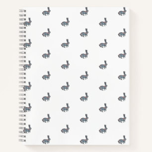 Waterverf met de hand getrokken konijn notitieboek