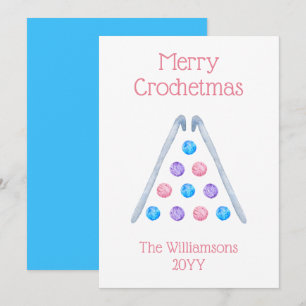 Waterverf met de kerstboom van Crochet Yarn Turquo Feestdagenkaart