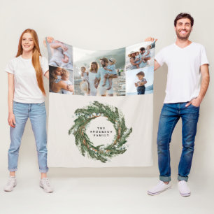 Waterverf met elegant 5 foto moderne familie fleece deken