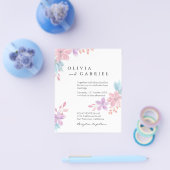 Waterverf met fijne bloemen botanische boho bruilo flyer (Enkel)