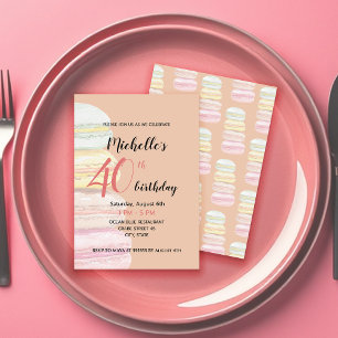 Waterverf met handbeschilderde Franse Macarons Kaart