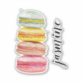Waterverf met handbeschilderde Franse Macarons Sticker (Voorkant)