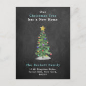 Waterverf met kerstbomen - Nieuwe thuisfeestdag Aankondigingskaart (Voorkant)