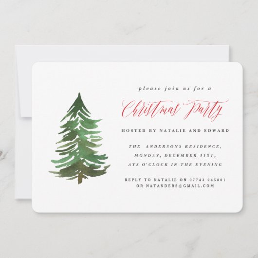 Waterverf met kerstfeest. feestdagenkaart (Voorkant)