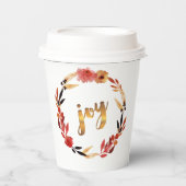 Waterverf met kerstkreet Wreath ID292 Papieren Bekers (Voorkant)