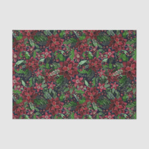 Waterverf met kerstmis-Bourgogne Poinsettia Flower Tissuepapier