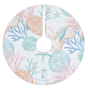 Waterverf met kerstmis - Seashell Patroon Kerstboom Rok