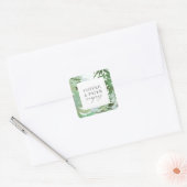 Waterverf met kerstmis vierkante sticker (Envelop)