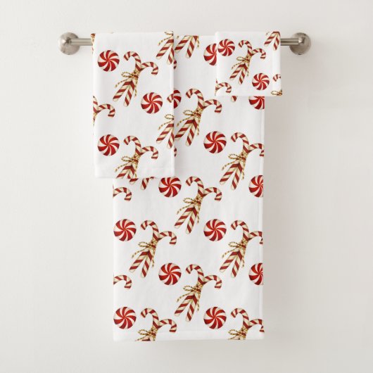 Waterverf met kerstrode snoepjes Peppermint Bad Handdoek (Insitu)