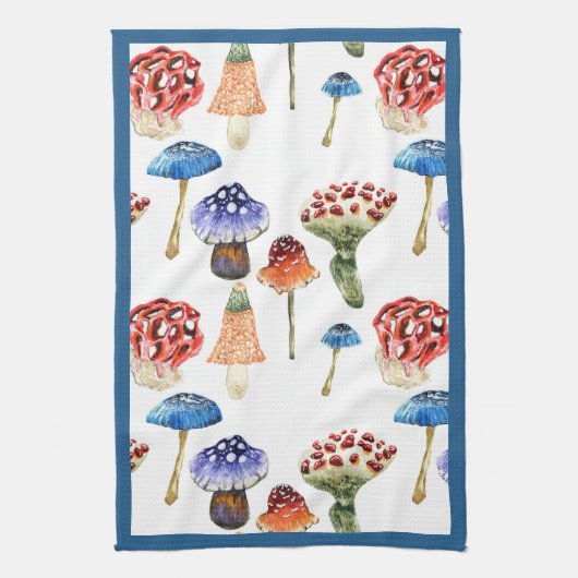 Waterverf met kleurrijke paddenstoelen theedoek (Verticaal)