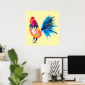 Waterverf met kleurrijke rooster poster (Thuiskantoor)