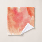 Waterverf met koraalmazelblad bad handdoek (Wasdoekje)