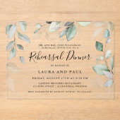 Waterverf met lichte haaruitval Botanische repetit Acryl Uitnodigingen (Voorkant)