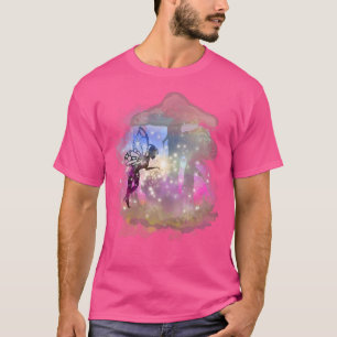 Waterverf met lichte luchtdruk esthetische woudpad t-shirt