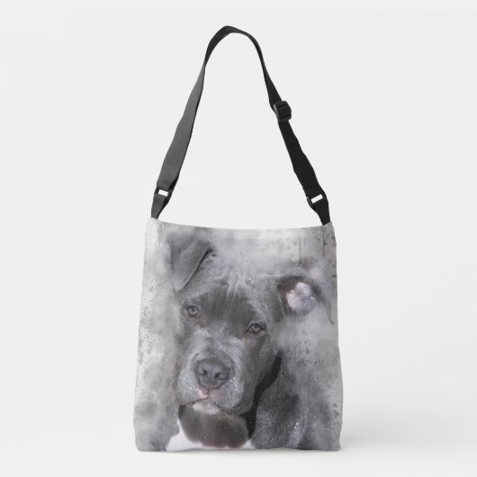Waterverf met platter-effect Schilting Pit Bull Do Crossbody Tas (Achterkant)
