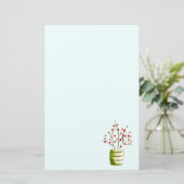 Waterverf met rode bessen Kerstmis Briefpapier (Staand voorkant)