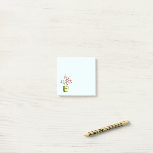 Waterverf met rode bessen Kerstmis Post-it® Notes (Op bureau)