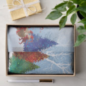  Waterverf met rode kerstbomen bespreekt kerstmis Tissuepapier (Geschenk)