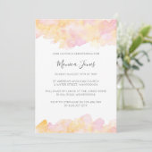 Waterverf met roze en perzikkleurige kleuren uitno kaart (Staand voorkant)