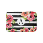 Waterverf met strepen en monogram badmat (Voorkant)