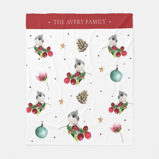 Waterverf met Titelmuis - kerstontwerp Fleece Deken (Voorkant)
