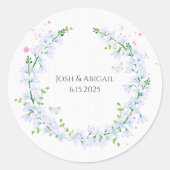 waterverf met vlinders ronde sticker (Voorkant)