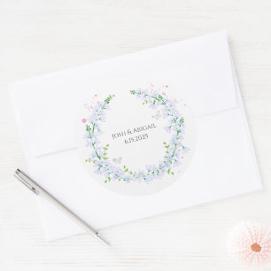 waterverf met vlinders ronde sticker