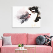 Waterverf met zwarte hals canvas afdruk (Insitu (Woonkamer))