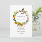 Waterverf Mexicaan Fiesta Celebration of Life Kaart (Staand voorkant)