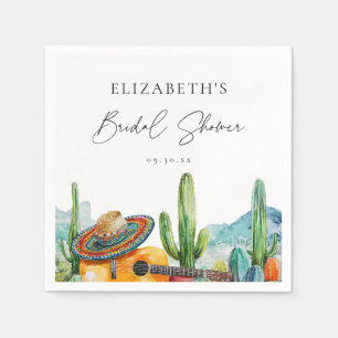 Waterverf Mexicaans Cactus Fiesta Bruidsdiner Servet