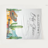 Waterverf Mexicaanse Fiesta Baby shower Achtergron Wandkleed (Voorkant (horizontaal))