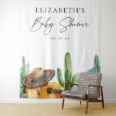 Waterverf Mexicaanse Fiesta Baby shower Achtergron Wandkleed (In situ)