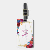 Waterverf Mexicaanse Fiesta Flower Bagagelabel (Voorkant verticaal)