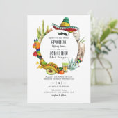 Waterverf Mexican Fiesta Wedding Kaart (Staand voorkant)
