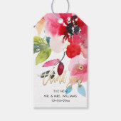 Waterverf Mid Summer Flowers Dank je wel Cadeaulabel (Voorkant)